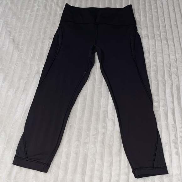 Lululemon Wunder Under Crop High-Rise 21" *Flocked Everlux | Size 10 **FLAWED** - Picture 7 of 16